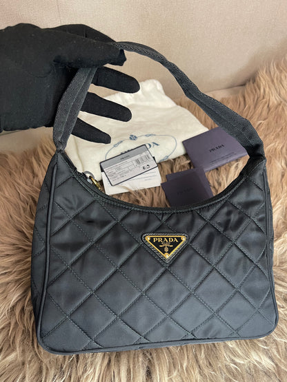 BIG DROP!! Preloved Prada Re-Edition Quilted Nylon Bag – Black