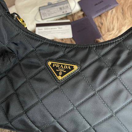 BIG DROP!! Preloved Prada Re-Edition Quilted Nylon Bag – Black