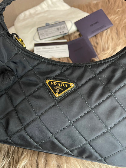 BIG DROP!! Preloved Prada Re-Edition Quilted Nylon Bag – Black