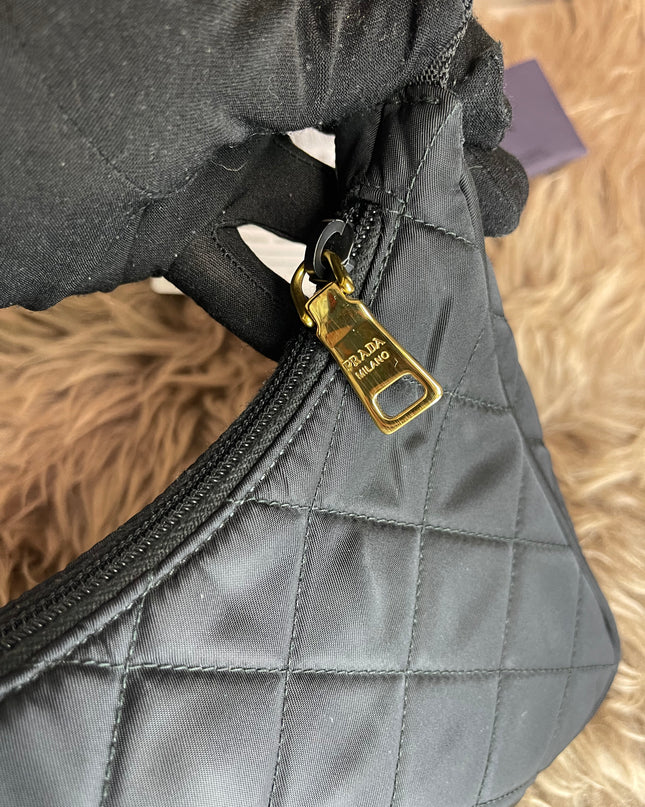BIG DROP!! Preloved Prada Re-Edition Quilted Nylon Bag – Black