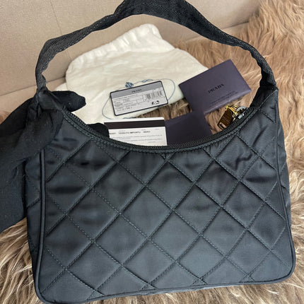 BIG DROP!! Preloved Prada Re-Edition Quilted Nylon Bag – Black