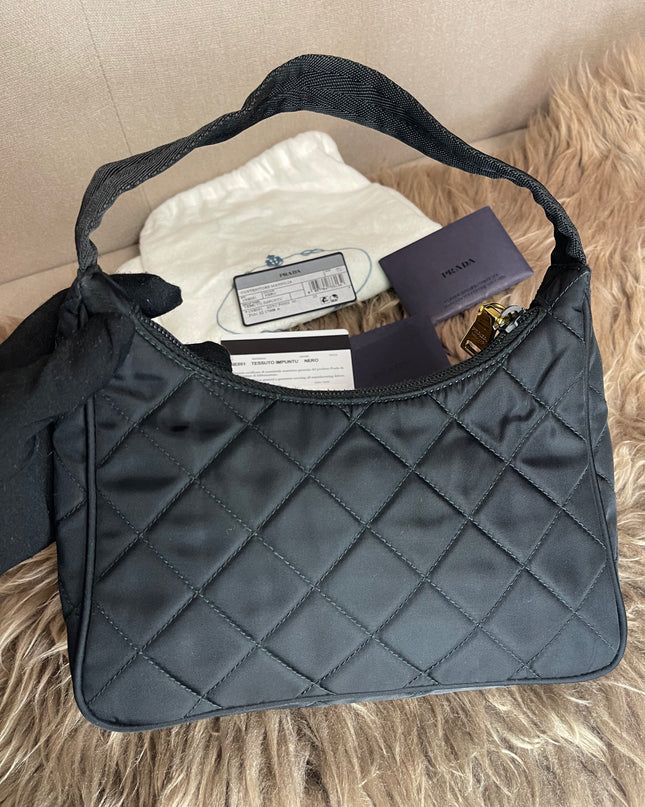 BIG DROP!! Preloved Prada Re-Edition Quilted Nylon Bag – Black