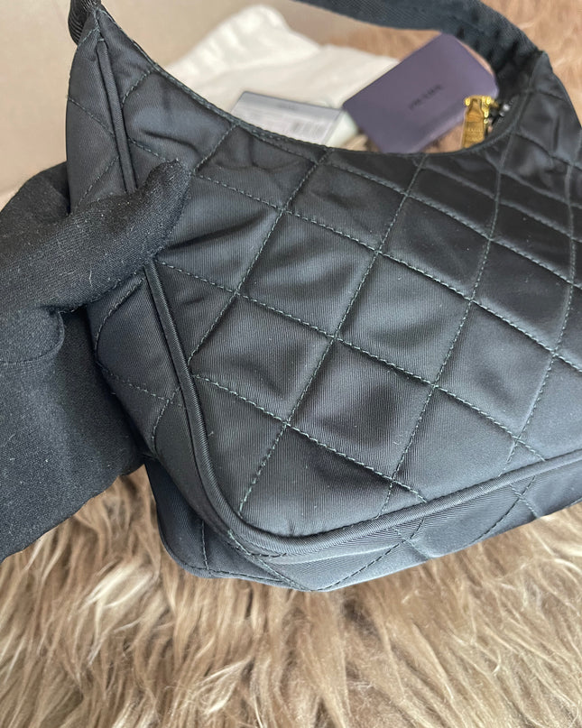 BIG DROP!! Preloved Prada Re-Edition Quilted Nylon Bag – Black