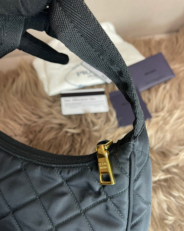 BIG DROP!! Preloved Prada Re-Edition Quilted Nylon Bag – Black