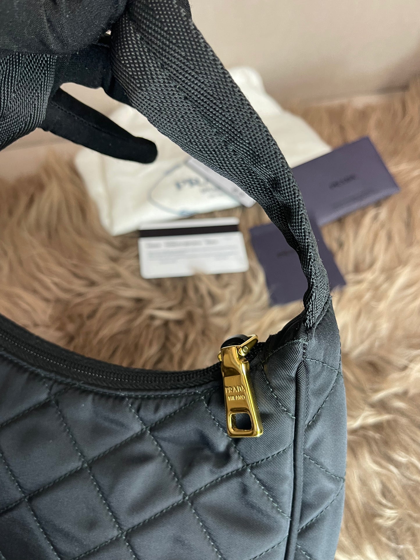 BIG DROP!! Preloved Prada Re-Edition Quilted Nylon Bag – Black