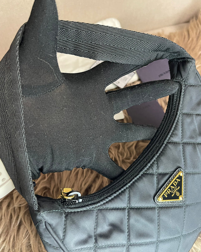 BIG DROP!! Preloved Prada Re-Edition Quilted Nylon Bag – Black