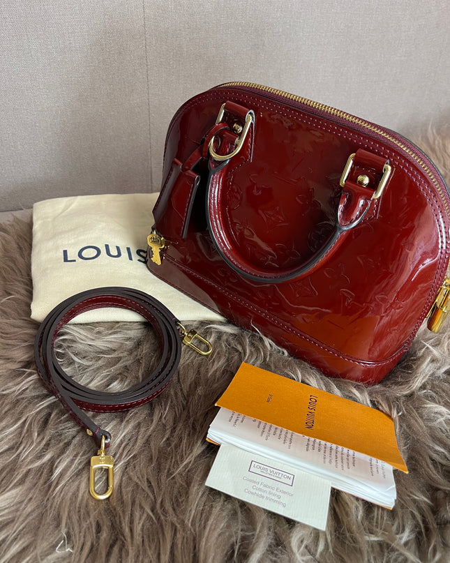 Preloved Louis Vuitton Vernis Alma BB – Red