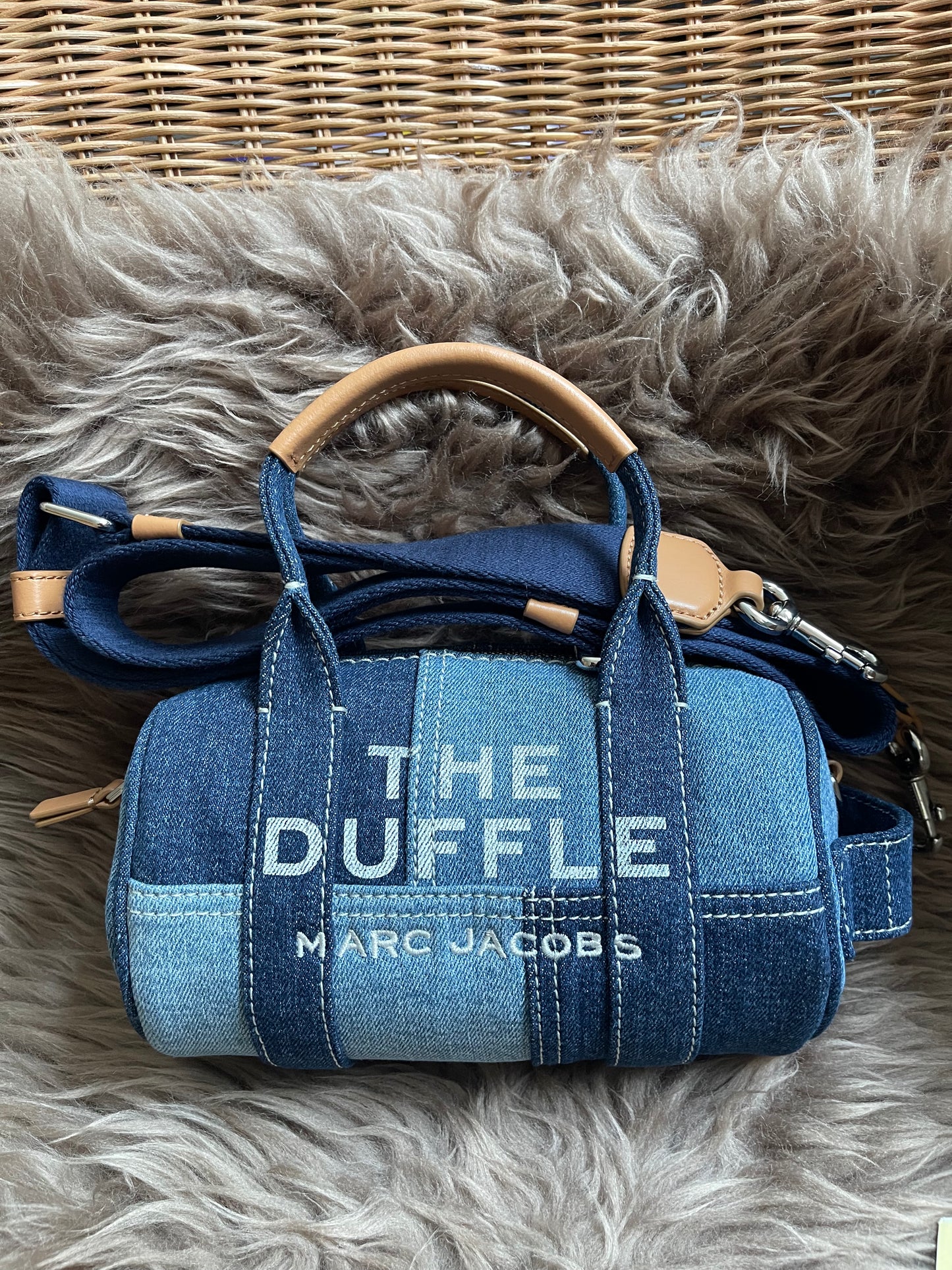 Prelove MARC JACOBS The Mini Duffle Bag in Denim w/extra Unused Strap