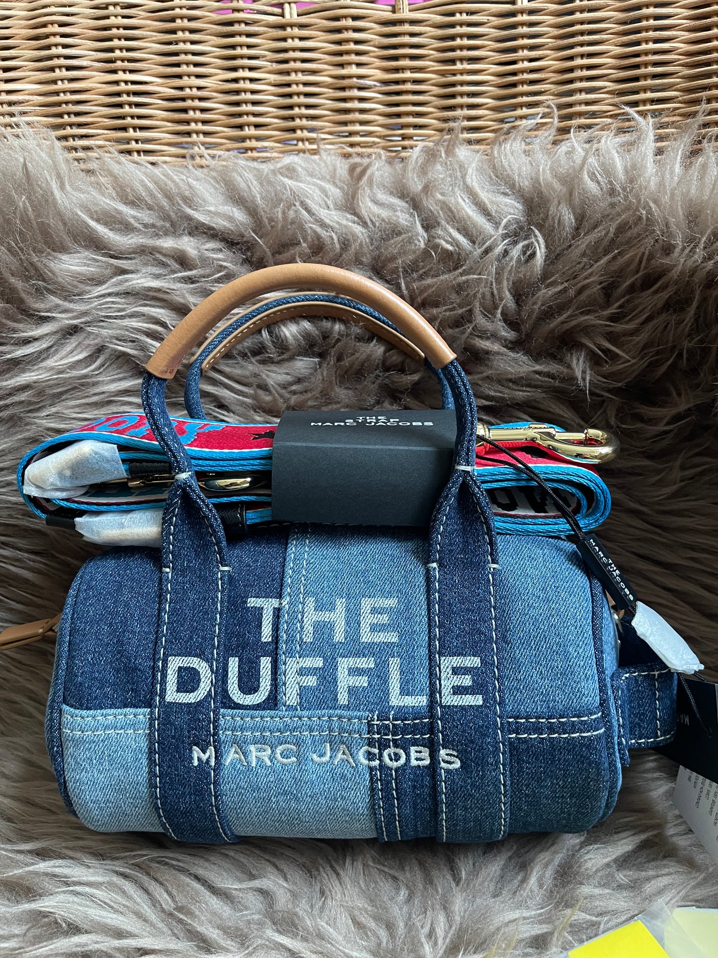 Prelove MARC JACOBS The Mini Duffle Bag in Denim w/extra Unused Strap