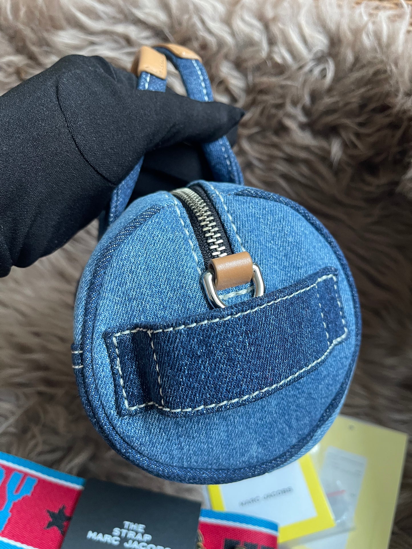 Prelove MARC JACOBS The Mini Duffle Bag in Denim w/extra Unused Strap