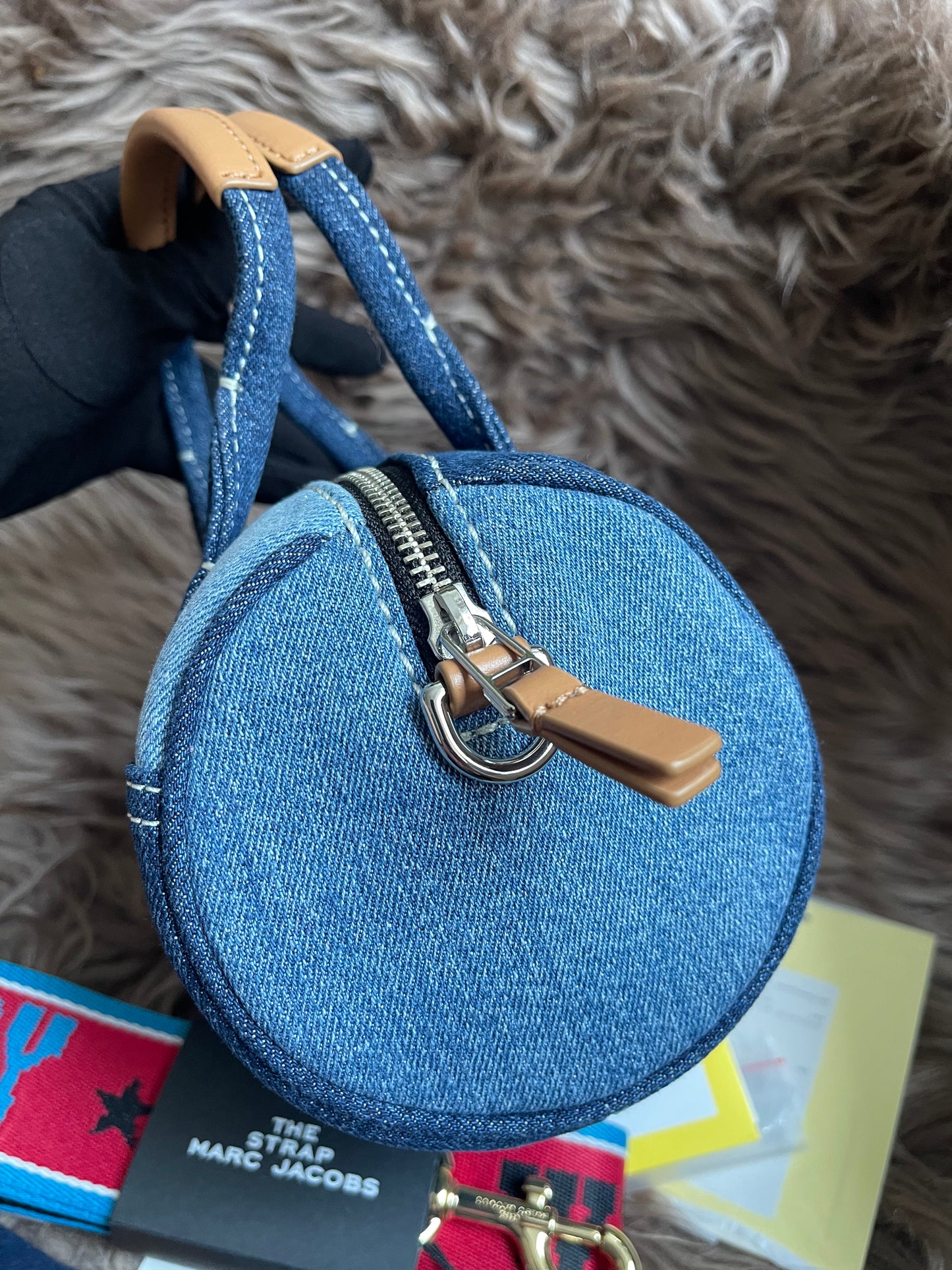 Prelove MARC JACOBS The Mini Duffle Bag in Denim w/extra Unused Strap