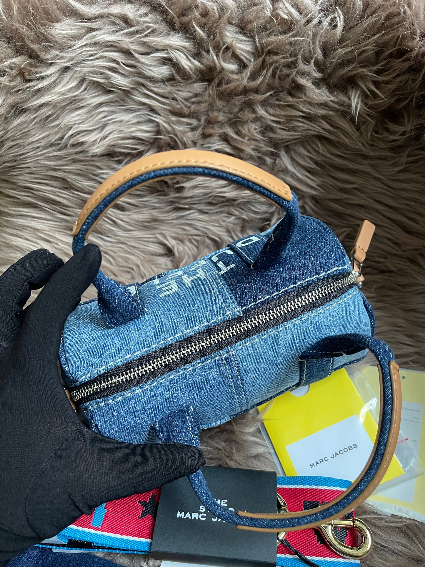 Prelove MARC JACOBS The Mini Duffle Bag in Denim w/extra Unused Strap