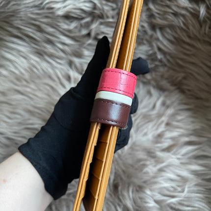 Preloved MCM Leather Wallet Pink Stripes