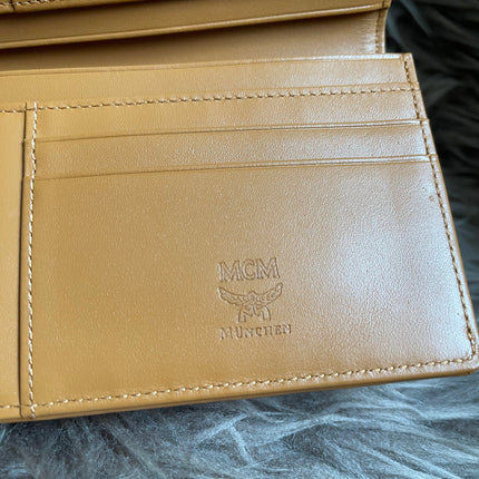 Preloved MCM Leather Wallet Pink Stripes