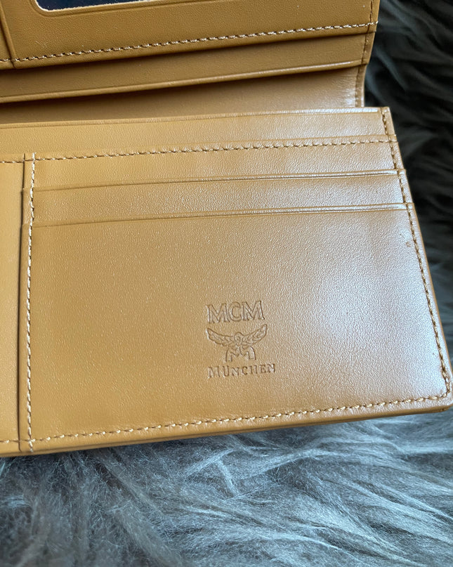 Preloved MCM Leather Wallet Pink Stripes