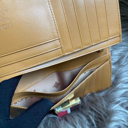 Preloved MCM Leather Wallet Pink Stripes