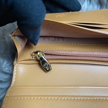 Preloved MCM Leather Wallet Pink Stripes