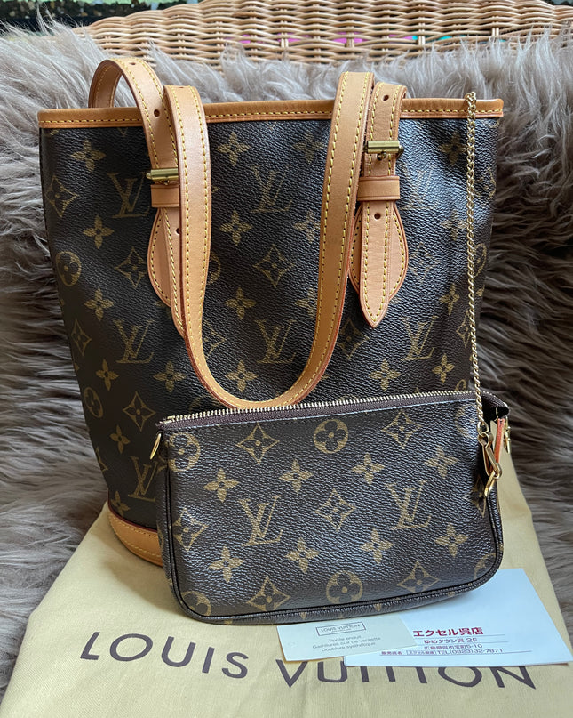 Preloved Louis Vuitton Petit Bucket Bag w/pouch