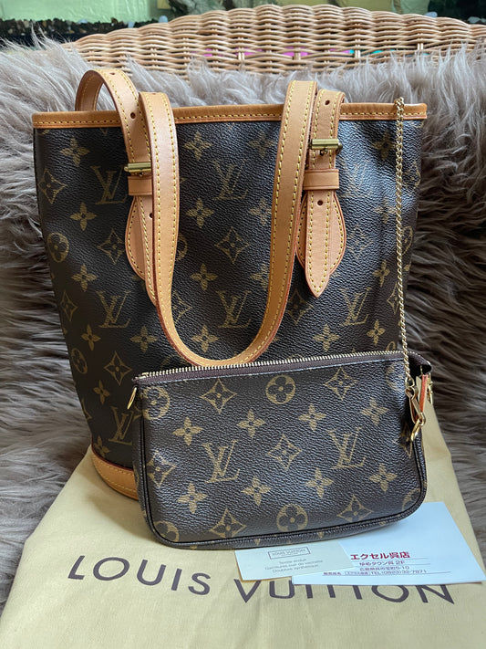 Preloved Louis Vuitton Petit Bucket Bag w/pouch