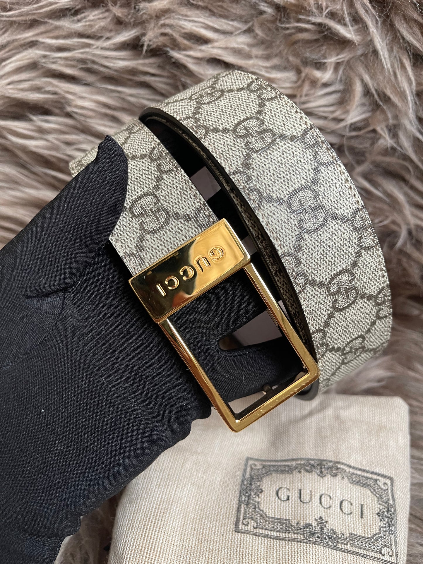 Preloved Gucci GG Supreme canvas belt 42"
