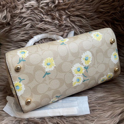 Unused Coach C2849 Rowan Satchel in Signature Canvas with Daisy Print