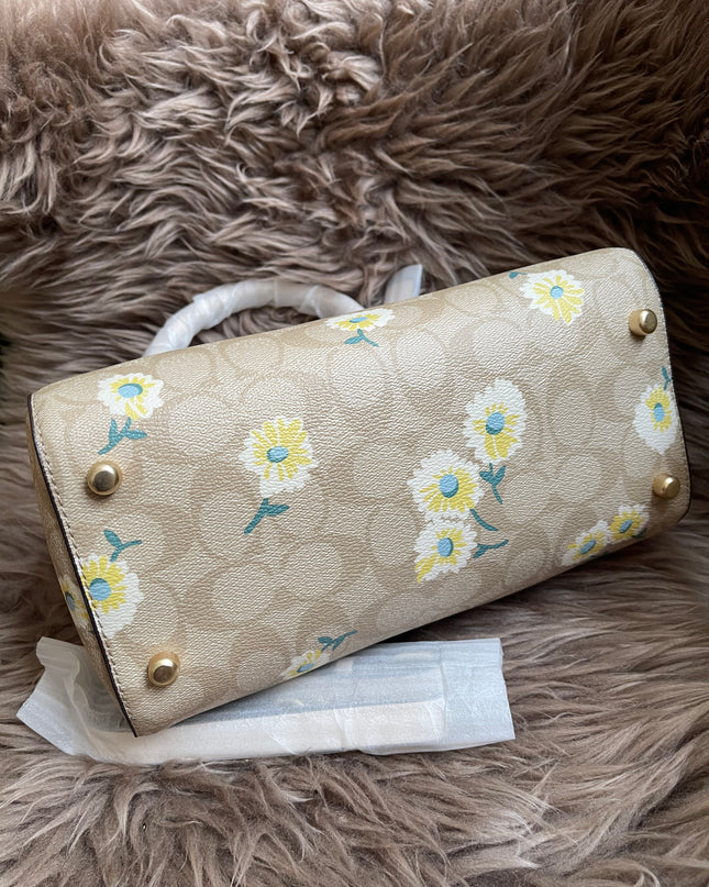 Unused Coach C2849 Rowan Satchel in Signature Canvas with Daisy Print