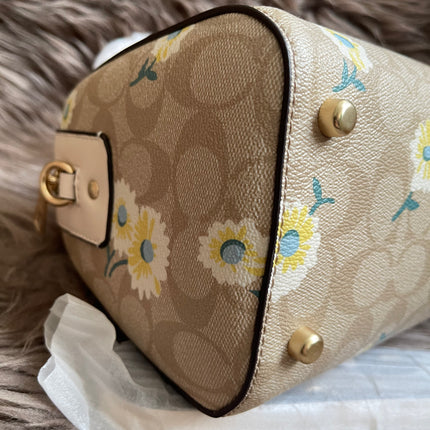 Unused Coach C2849 Rowan Satchel in Signature Canvas with Daisy Print