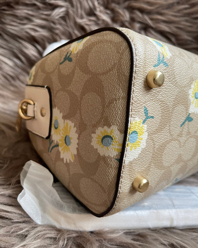Unused Coach C2849 Rowan Satchel in Signature Canvas with Daisy Print