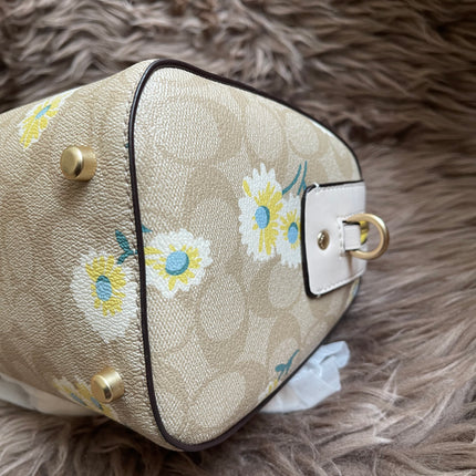 Unused Coach C2849 Rowan Satchel in Signature Canvas with Daisy Print