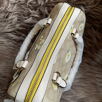 Unused Coach C2849 Rowan Satchel in Signature Canvas with Daisy Print