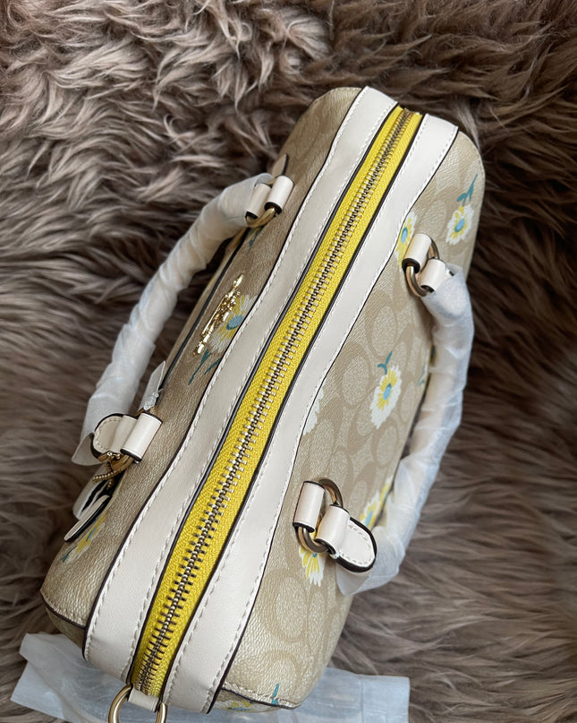 Unused Coach C2849 Rowan Satchel in Signature Canvas with Daisy Print