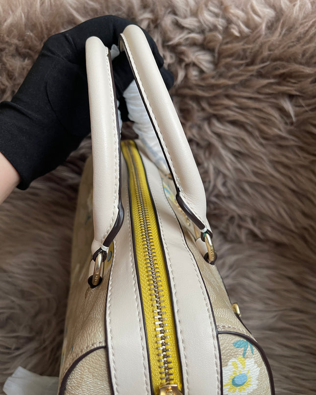 Unused Coach C2849 Rowan Satchel in Signature Canvas with Daisy Print