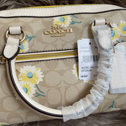 Unused Coach C2849 Rowan Satchel in Signature Canvas with Daisy Print