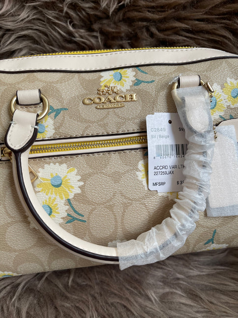 Unused Coach C2849 Rowan Satchel in Signature Canvas with Daisy Print