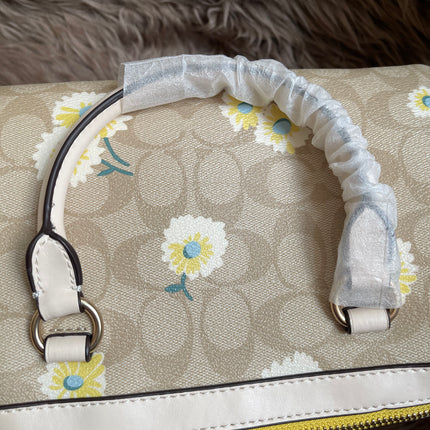 Unused Coach C2849 Rowan Satchel in Signature Canvas with Daisy Print
