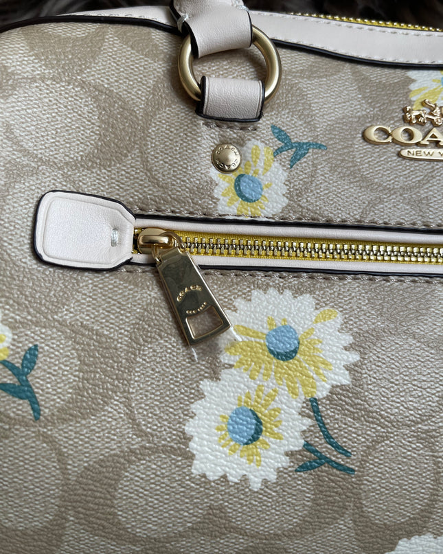 Unused Coach C2849 Rowan Satchel in Signature Canvas with Daisy Print