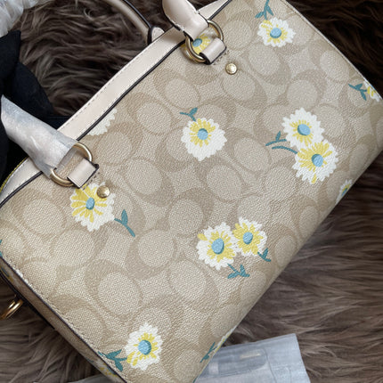 Unused Coach C2849 Rowan Satchel in Signature Canvas with Daisy Print