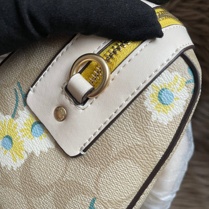 Unused Coach C2849 Rowan Satchel in Signature Canvas with Daisy Print