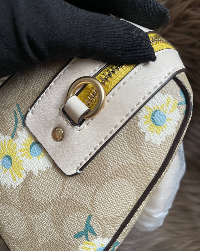 Unused Coach C2849 Rowan Satchel in Signature Canvas with Daisy Print
