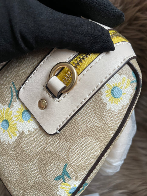 Unused Coach C2849 Rowan Satchel in Signature Canvas with Daisy Print