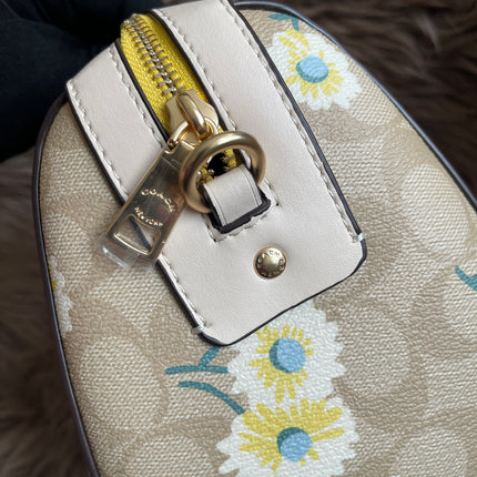 Unused Coach C2849 Rowan Satchel in Signature Canvas with Daisy Print