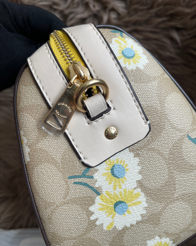 Unused Coach C2849 Rowan Satchel in Signature Canvas with Daisy Print