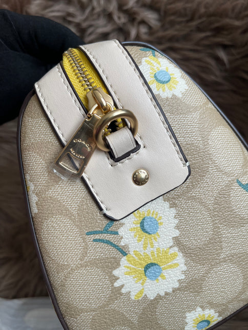 Unused Coach C2849 Rowan Satchel in Signature Canvas with Daisy Print