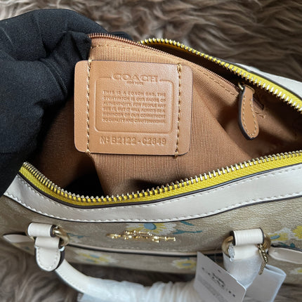 Unused Coach C2849 Rowan Satchel in Signature Canvas with Daisy Print