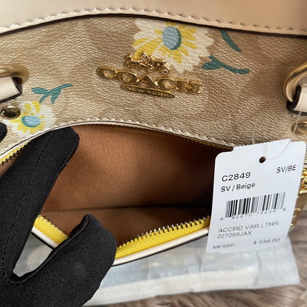 Unused Coach C2849 Rowan Satchel in Signature Canvas with Daisy Print