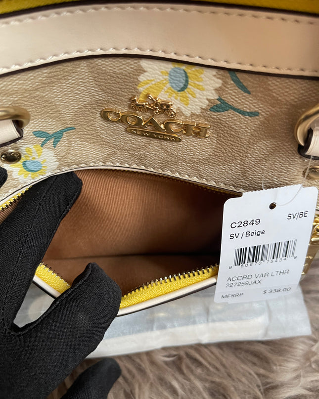 Unused Coach C2849 Rowan Satchel in Signature Canvas with Daisy Print