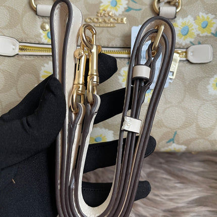 Unused Coach C2849 Rowan Satchel in Signature Canvas with Daisy Print