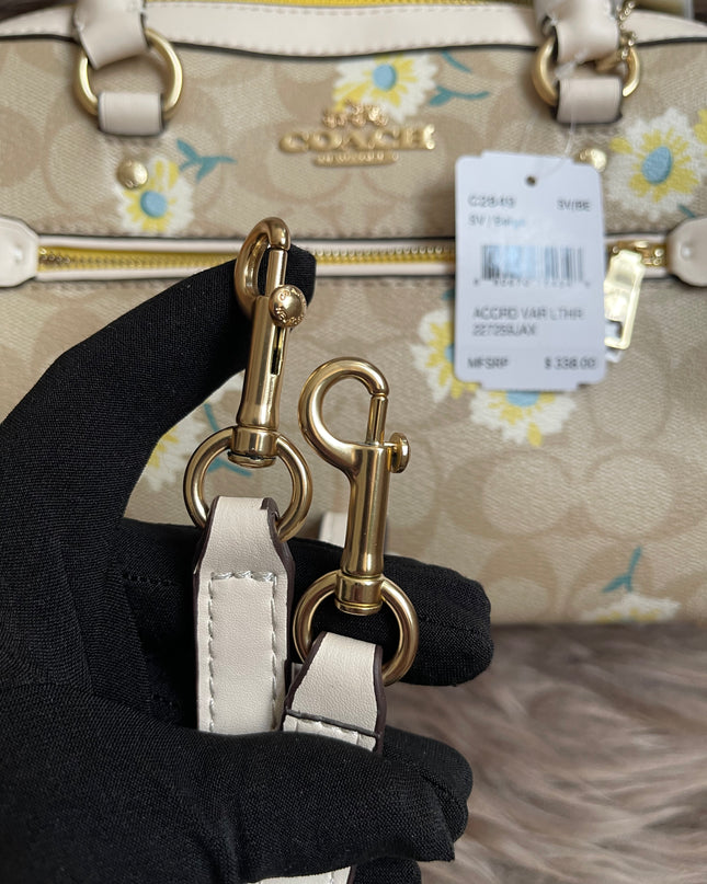 Unused Coach C2849 Rowan Satchel in Signature Canvas with Daisy Print