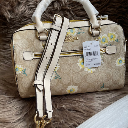 Unused Coach C2849 Rowan Satchel in Signature Canvas with Daisy Print