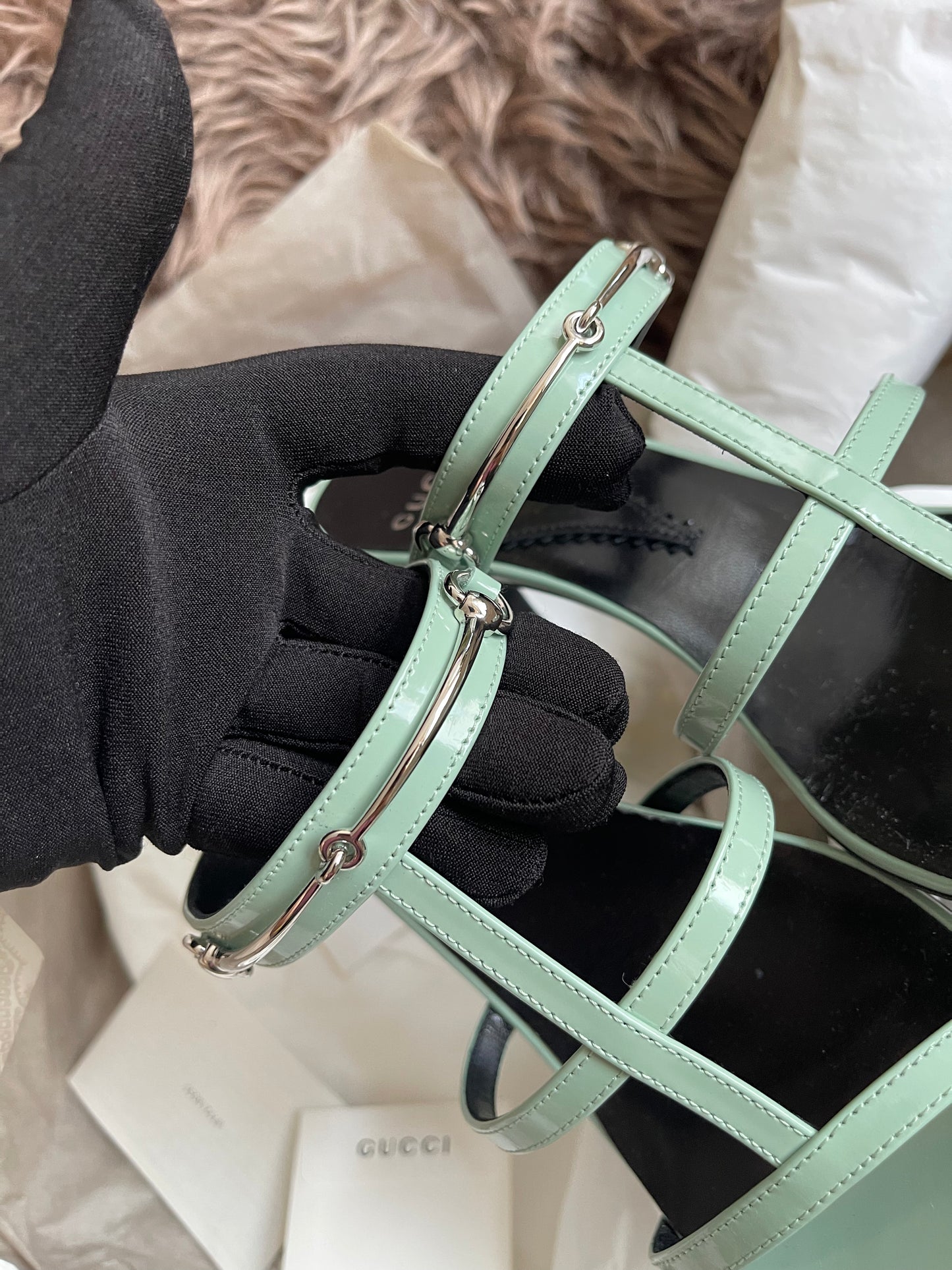 Unused Gucci Horsebit Divine Sandals 37